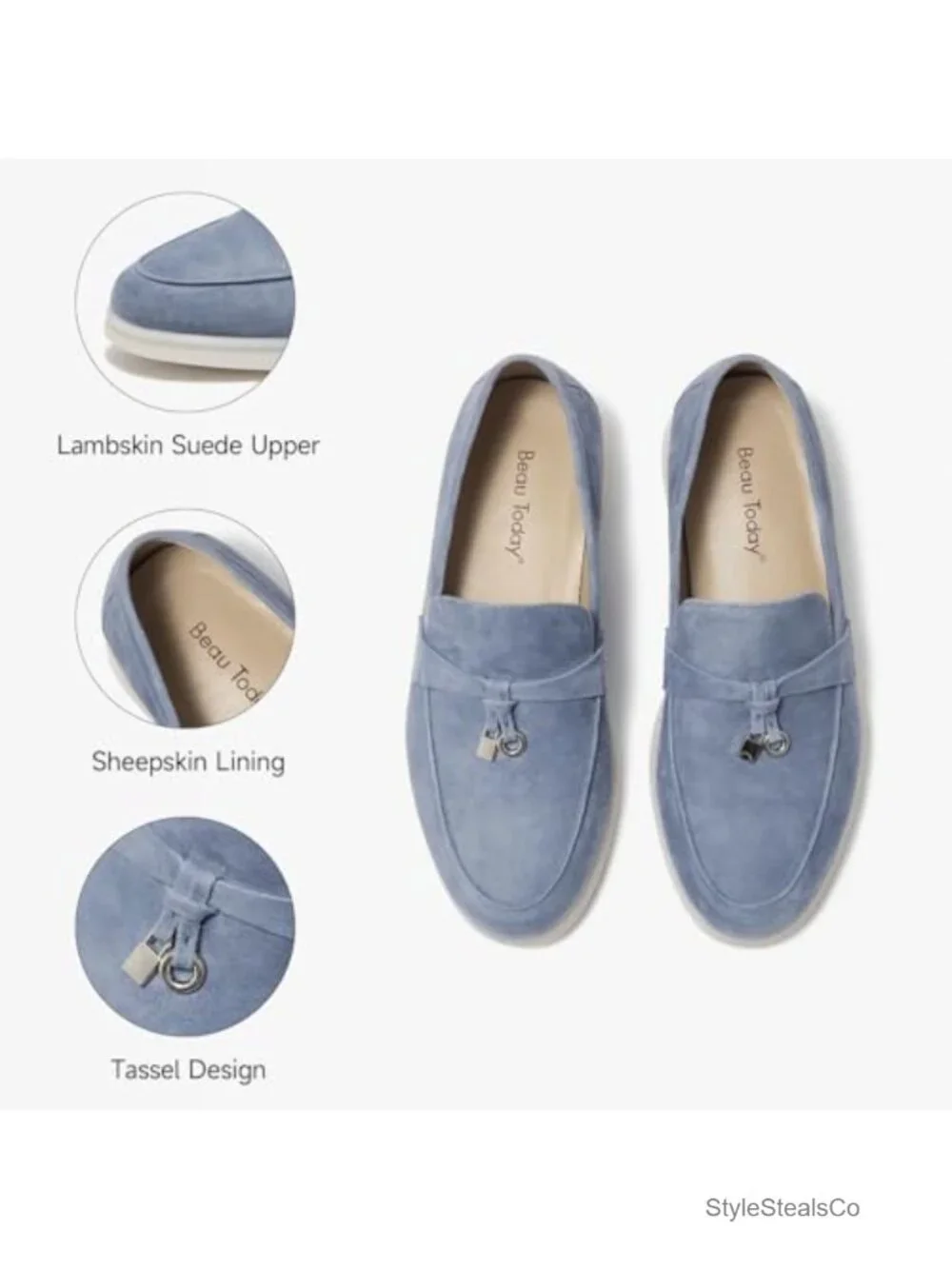 Lambskin Suede Loafers Slip On Penny Loafers Driving Comfortable Dress Casual